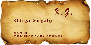 Klinga Gergely névjegykártya